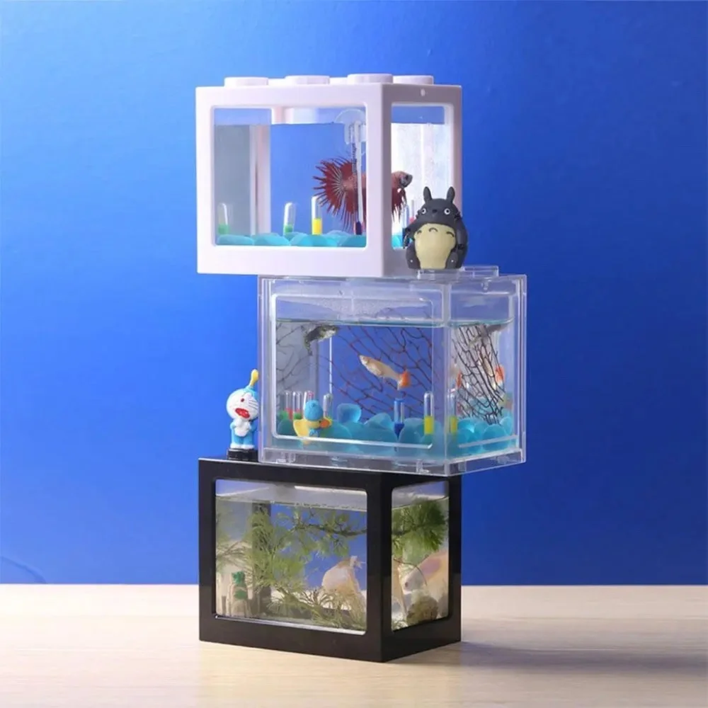 Aquarium Fish Bowl Ultra White Building Blocks Fish Tank